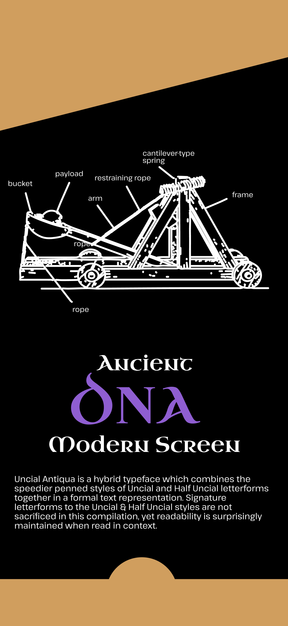 uncial antiqua font website card